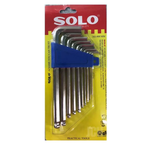 SKI - สกี จำหน่ายสินค้าหลากหลาย และคุณภาพดี | Solo #909-10ตัวชุด ประแจหกเหลี่ยมหัวบอล